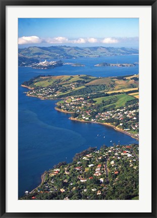 Framed Macandrew Bay, Otago Harbor, Dunedin, New Zealand Print