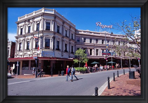 Framed Cafe and Regent Theatre, Octagon, Dunedin, New Zealand Print