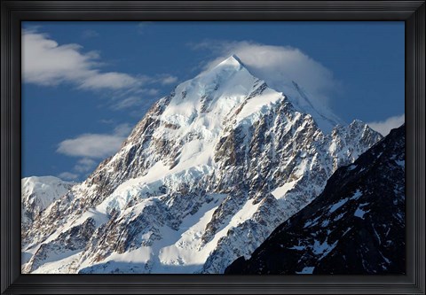 Framed Aoraki Mount Cook, Mackenzie Country, South Canterbury, South Island, New Zealand Print