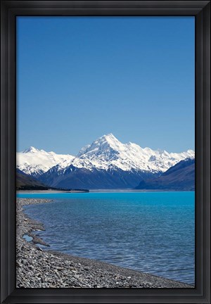 Framed Aoraki Mt Cook and Lake Pukaki, South Island, New Zealand Print