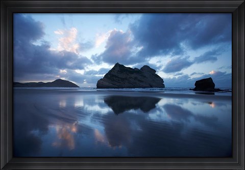 Framed Approaching Storm, Archway Islands, Wharariki Beach, Nelson Region, South Island, New Zealand Print