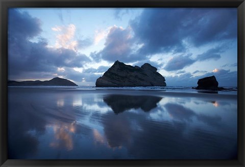 Framed Approaching Storm, Archway Islands, Wharariki Beach, Nelson Region, South Island, New Zealand Print