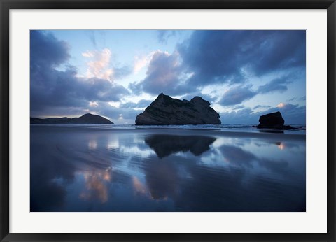 Framed Approaching Storm, Archway Islands, Wharariki Beach, Nelson Region, South Island, New Zealand Print