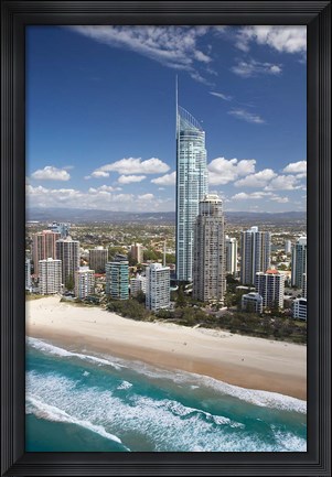 Framed Australia, Queensland, Gold Coast, City skyline Print
