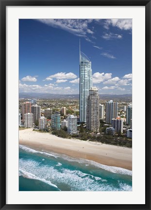 Framed Australia, Queensland, Gold Coast, City skyline Print