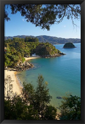 Framed Breaker Bay, Honeymoon Bay, South Island, New Zealand Print