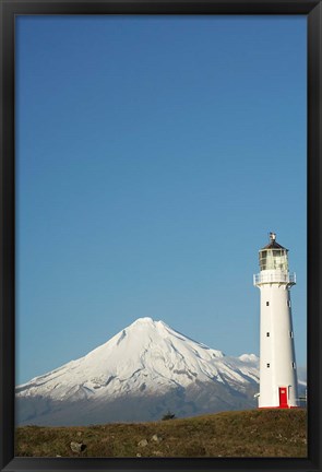 Framed Cape Egmont Lighthouse, North Island, New Zealand Print