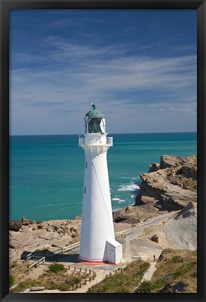 Framed Castle Point Lighthouse, North Island, New Zealand Print