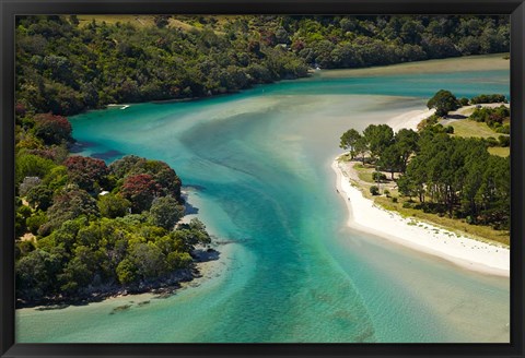 Framed Cooks Beach, North Island, New Zealand Print