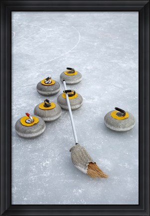 Framed Curling Stones, Idaburn Dam, South Island, New Zealand Print