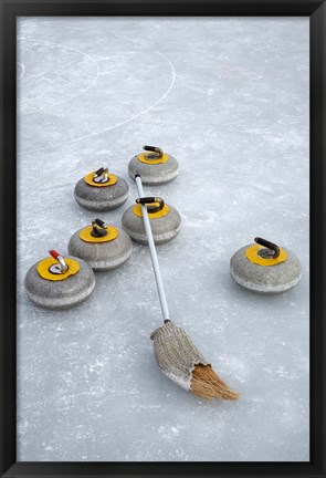 Framed Curling Stones, Idaburn Dam, South Island, New Zealand Print