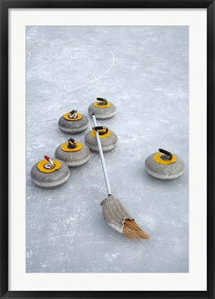 Framed Curling Stones, Idaburn Dam, South Island, New Zealand Print