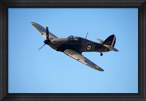 Framed Hawker Hurricane, British and allied WWII Fighter Plane Print