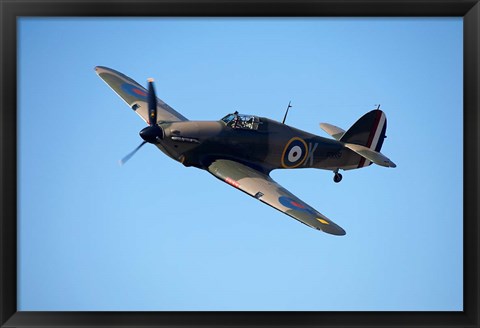 Framed Hawker Hurricane, British and allied WWII Fighter Plane Print