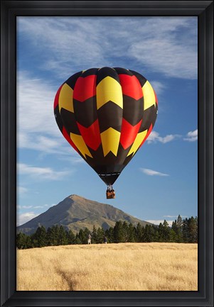Framed Hot Air Balloon, Wanaka, South Island, New Zealand Print