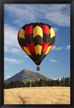 Framed Hot Air Balloon, Wanaka, South Island, New Zealand Print