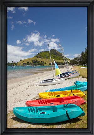 Framed Kayaks, Bay of Plenty, North Island, New Zealand Print