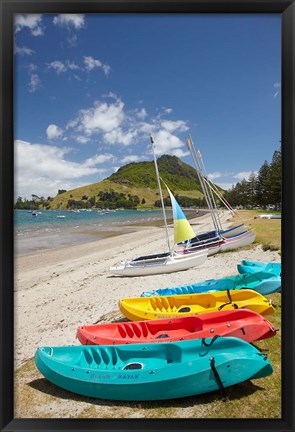 Framed Kayaks, Bay of Plenty, North Island, New Zealand Print
