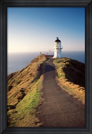 Framed Lighthouse of Cape Reigna, Northland, New Zealand Print