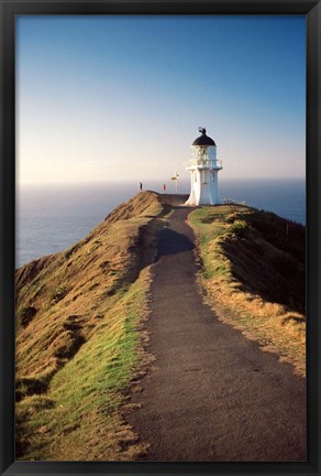 Framed Lighthouse of Cape Reigna, Northland, New Zealand Print