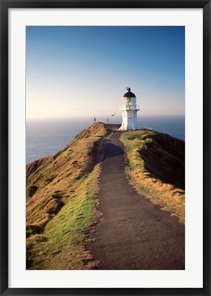 Framed Lighthouse of Cape Reigna, Northland, New Zealand Print