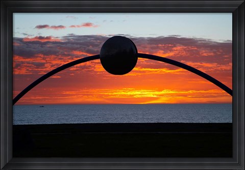 Framed Millennial Arch Ecliptic, Sunset, No Island, New Zealand Print