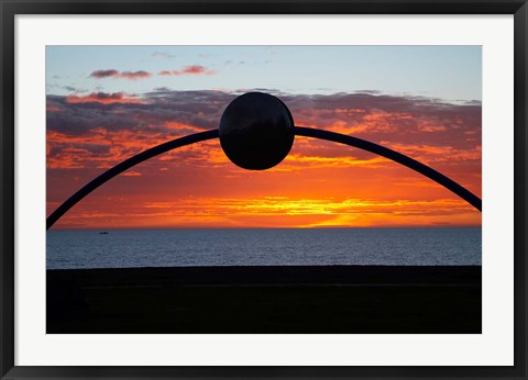 Framed Millennial Arch Ecliptic, Sunset, No Island, New Zealand Print