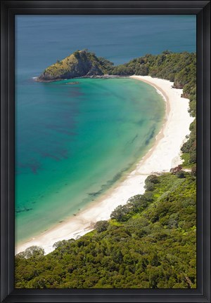 Framed New Chums Beach and Motuto Point, Coromandel Peninsula, North Island, New Zealand Print