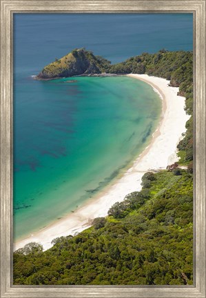 Framed New Chums Beach and Motuto Point, Coromandel Peninsula, North Island, New Zealand Print