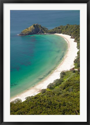 Framed New Chums Beach and Motuto Point, Coromandel Peninsula, North Island, New Zealand Print