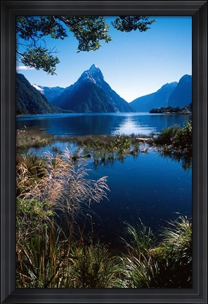Framed New Zealand, Mitre Peak, Milford Sound, Fiordland NP Print