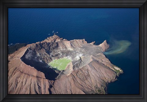 Framed New Zealand, North Island, Crater Lake, Volcano Print
