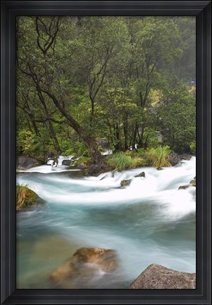 Framed New Zealand, North Island, Rapids on Tarawera River Print