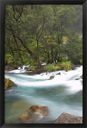 Framed New Zealand, North Island, Rapids on Tarawera River Print