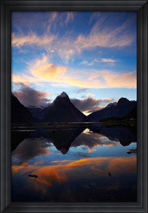 Framed New Zealand, South Island, Fiordland, Milford Sound Print