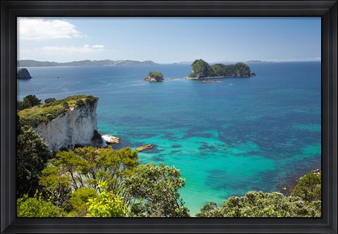 Framed Stingray Bay, Cathedral Cove, North Island, New Zealand Print