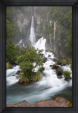 Framed Tarawera Falls, Tarawera River, North Island, New Zealand Print