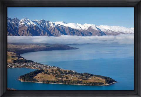 Framed Remarkables, Lake Wakatipu, and Queenstown, South Island, New Zealand Print