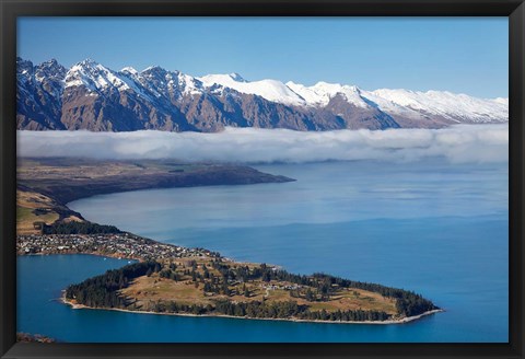 Framed Remarkables, Lake Wakatipu, and Queenstown, South Island, New Zealand Print