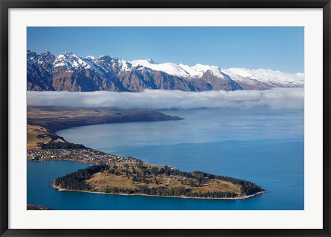 Framed Remarkables, Lake Wakatipu, and Queenstown, South Island, New Zealand Print