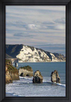 Framed Three Sisters, White Cliffs, North Island, New Zealand Print