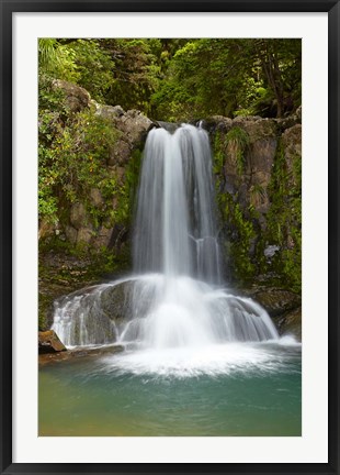 Framed Waiau Waterfall near 309 Road, Coromandel Peninsula, North Island, New Zealand Print
