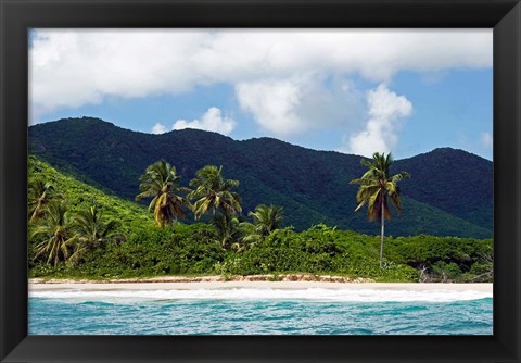 Framed Tobacco Beach, Antigua, West Indies, Caribbean Print