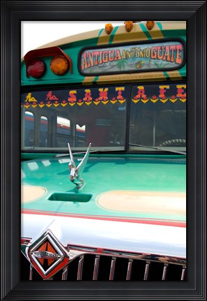 Framed Decorated Bus, Antigua, Guatemala Print