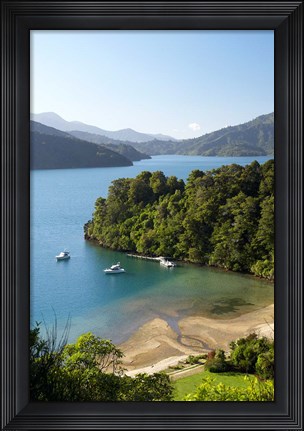 Framed Whenuanui, Becks Bay, Marlborough Sounds, South Island, New Zealand Print