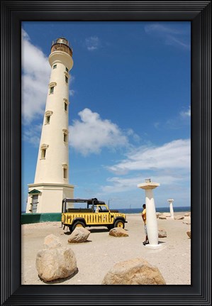 Framed California Lighthouse, Oranjestad, Aruba Print