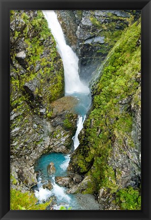 Framed New Zealand, Arthurs Pass NP, Waimakariri falls Print