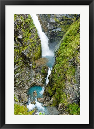 Framed New Zealand, Arthurs Pass NP, Waimakariri falls Print
