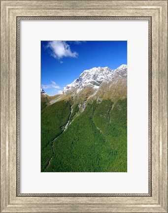 Framed New Zealand, Milford Sound, Majestic fjords, waterfalls Print