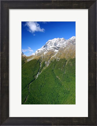 Framed New Zealand, Milford Sound, Majestic fjords, waterfalls Print